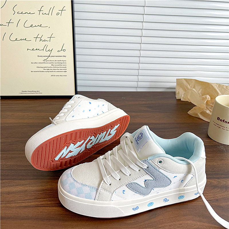 蓝莓芝士复古板鞋女ins潮2025秋冬季新款帆布鞋百搭运动休闲鞋子
