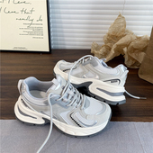 ins潮百搭休闲运动鞋 易少年 子 新款 爆款 网面厚底老爹鞋 女2026春季