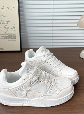 易少年 原创小众白色板鞋女ins潮2026春季新款百搭休闲帆布小白鞋