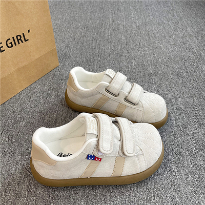 魔术贴厚底勃肯鞋女款ins2025冬季新款复古百搭运动休闲德训板鞋