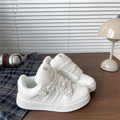 新款 纯白面包鞋 情侣小白鞋 2026春季 ins潮运动休闲百搭学生板鞋 女