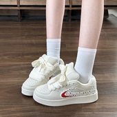 百搭休闲小白鞋 易少年 新款 板鞋 原创奶油米面包鞋 女ins2025年冬季