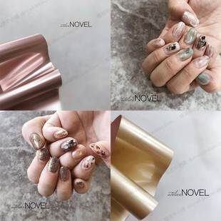 日式 日本joujou novel同款 哑光转印纸玫瑰金香槟金DIY 美甲饰品