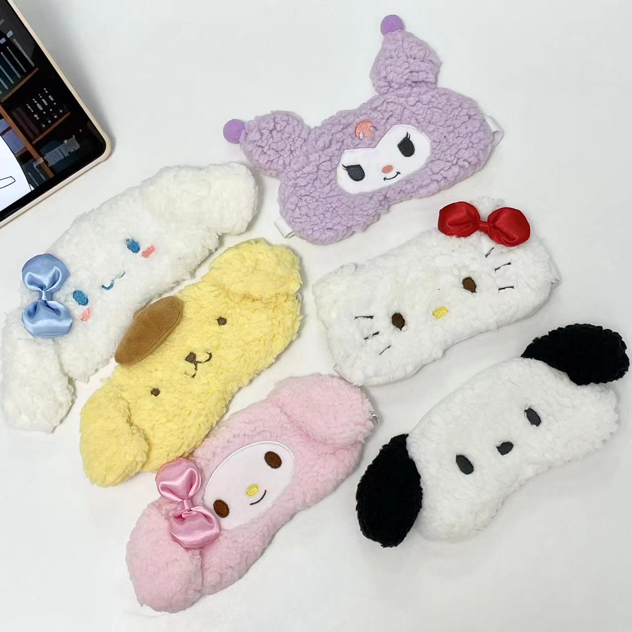 【包邮】可爱卡通动漫小恶魔帕恰狗布丁狗系列毛绒可调节遮光眼罩