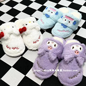 包邮 可爱动漫库洛米玉桂狗美乐蒂KT猫家居仿兔毛防滑保暖拖鞋