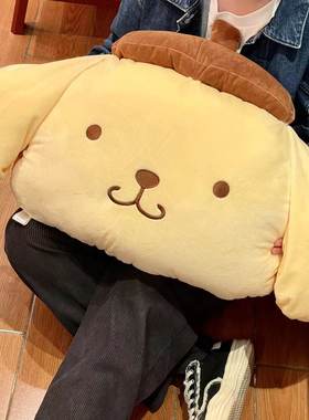 毛绒靠垫腰靠二合一抱枕毯子