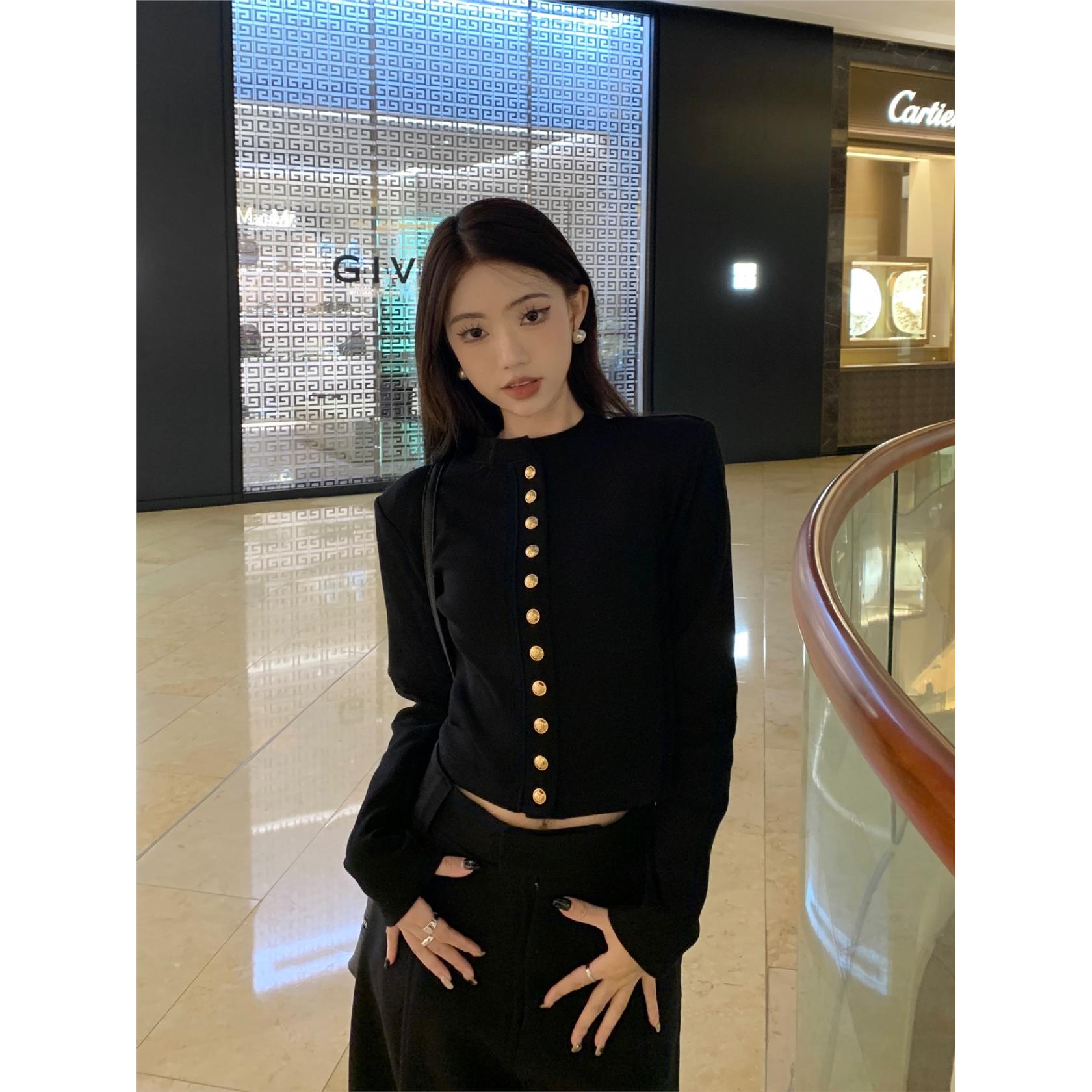 黑色小香风外套女春季气