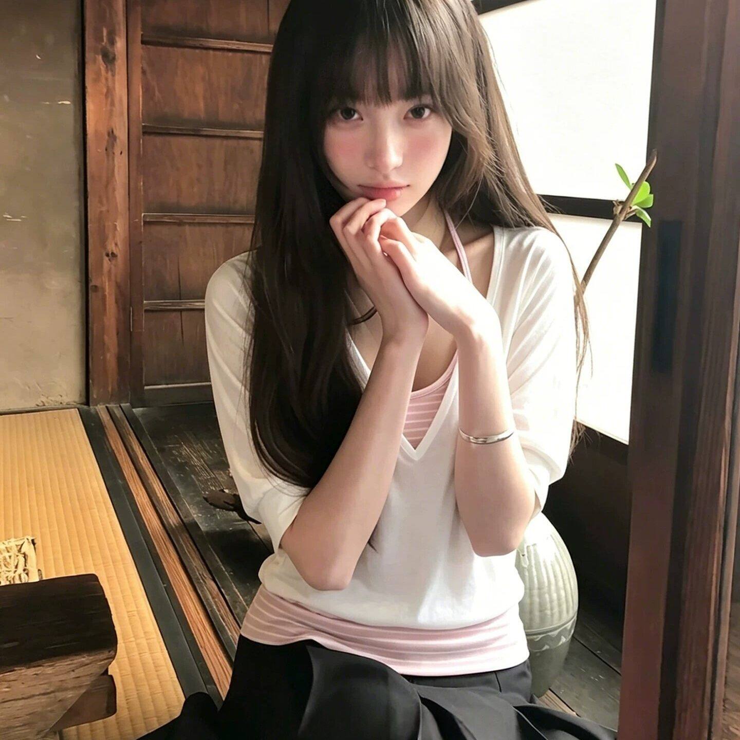韩系慵懒风两件套V领中袖