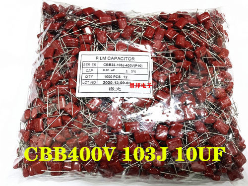 金属薄膜电容 CBB 100V 400V 630V 103J 0.01UF 10NF 脚距10MM
