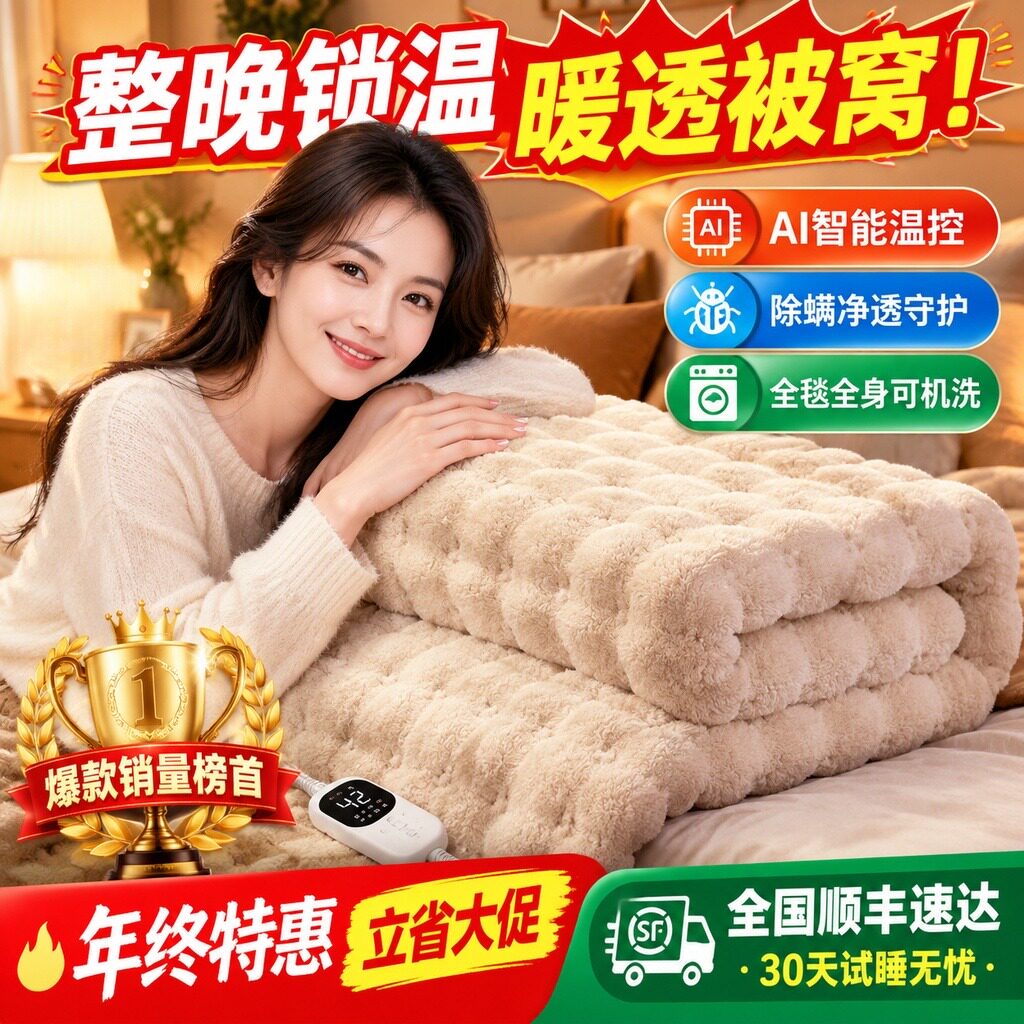 【智能定时】电热毯 双控调温 家用床上保暖 防水不漏电电褥子