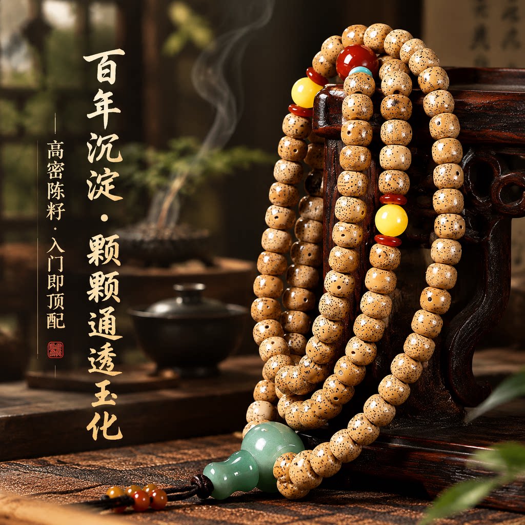【文玩盘玩】星月菩提手串陈籽老料桶珠文玩原籽念珠随身盘玩手链
