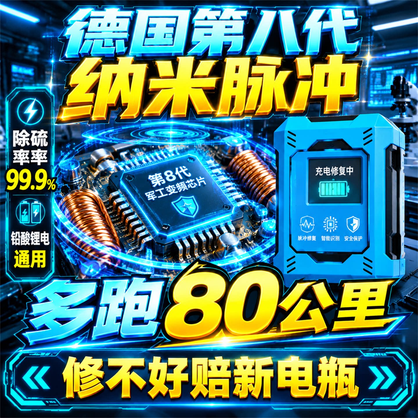 电动车电瓶修复器正品新款全自动电动车专用自动断电智能脉冲激活