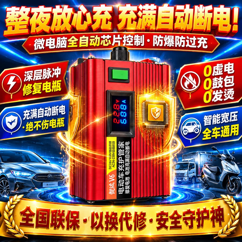 电动车电瓶修复器正品新款全自动电动车专用自动断电智能脉冲激活