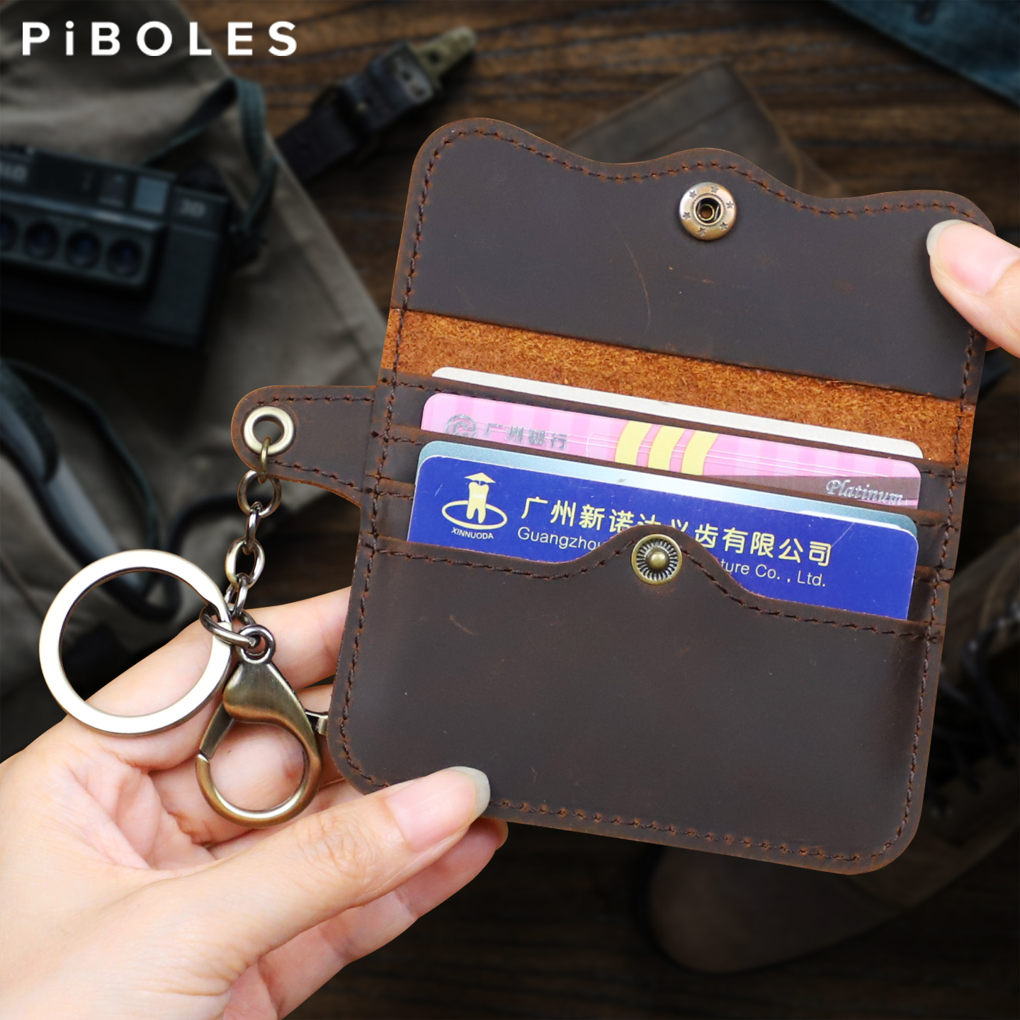 超薄卡包男士真皮零钱包信用卡片包疯马牛皮便携迷你卡套公交卡夹