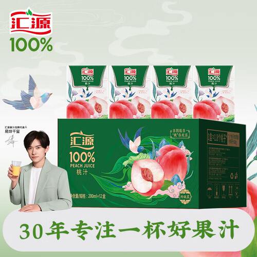 汇源桃汁200ml*12盒24盒