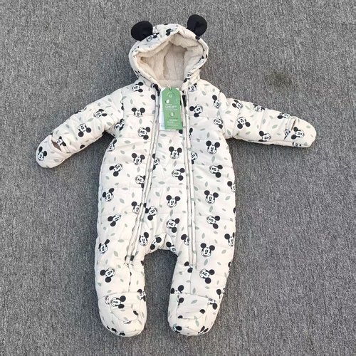 婴儿棉服连体衣新生儿哈衣男女宝宝外出加厚加绒加棉冬季抱服爬服