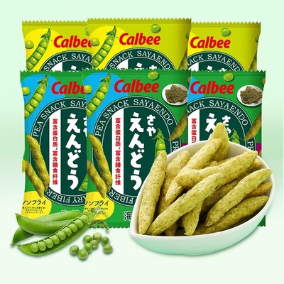4包 泰国进口calbee卡乐比豌豆脆海苔盐味脆脆条薯条膨化网红零食