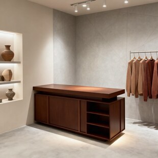 服装店收银台买手店女装店吧台柜台烤漆中岛柜展示台前台接待定制