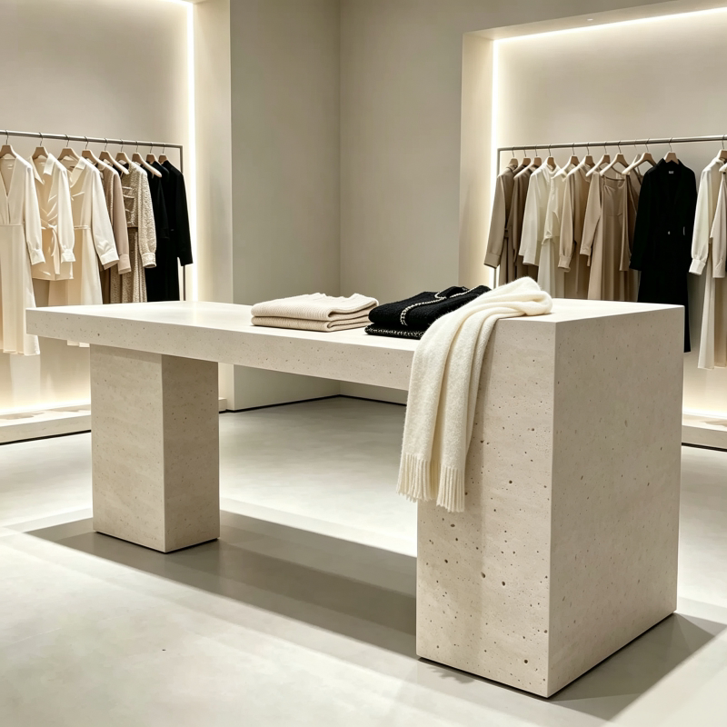 中岛台展示台服装店中岛桌防洞石