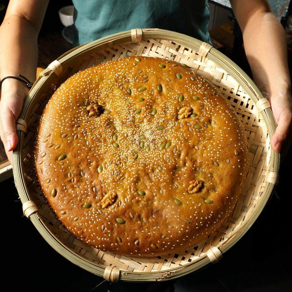 云南竹筐筛子大荞饼1kg2kg3kg清真五仁月饼精美礼盒玉溪特产包邮