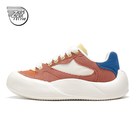 feiyue/飞跃休闲鞋女2024秋季款厚底百搭面包鞋舒适透气板鞋175