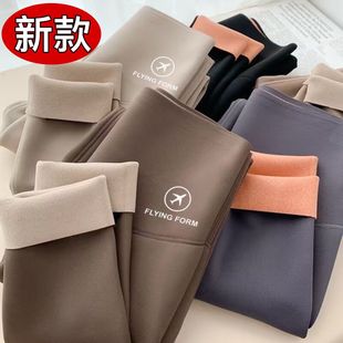 加厚羊羔绒鲨鱼裤春秋冬季加绒瑜伽芭比九分显瘦外穿薄款打底裤子