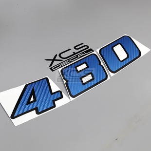 2023汽摩托电动车碳纤维蓝黑边数字号码划痕个性创意订制装饰车贴
