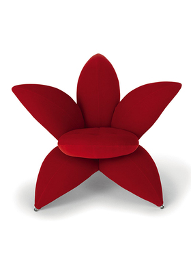 EDRA GETSUEN意大利极简百合玫瑰花休闲椅花瓣布艺阳台创意单人椅