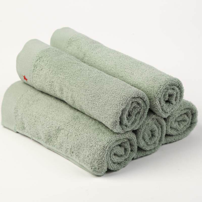 英硕户外推荐新款酒店宾馆洗脸家用35-81厘米棉草绿色毛巾一条