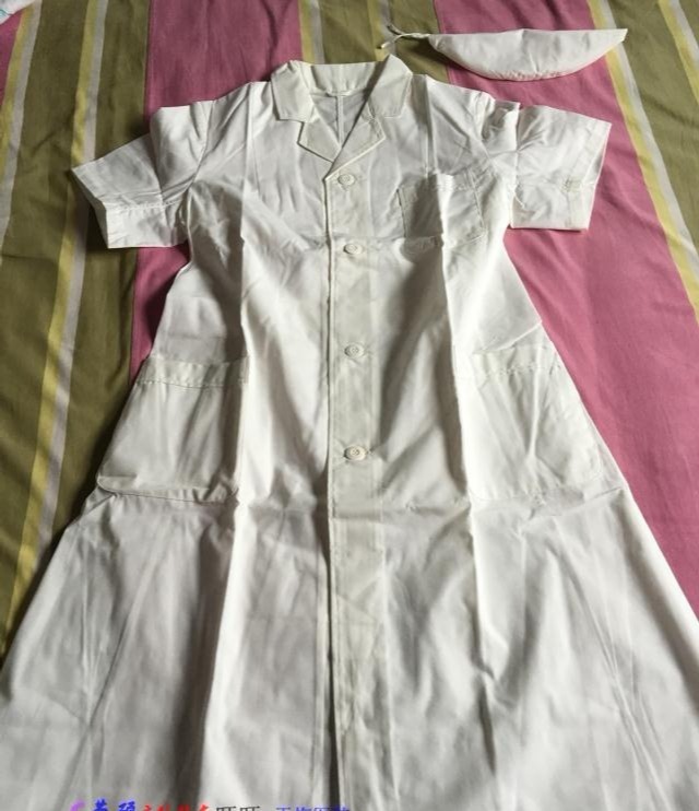 英硕户外06女医生夏工作服帽套装短袖白色工作服药店医生白大褂