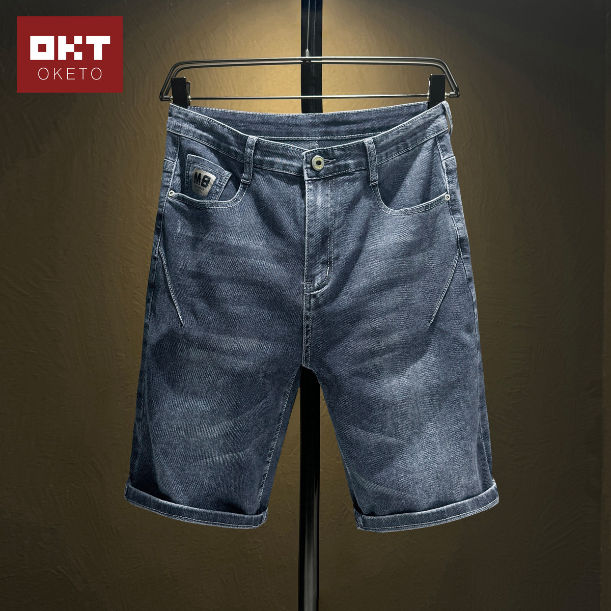 夏季薄款2025新款男士牛仔短裤五分中裤宽松直筒休闲超薄款裤子男