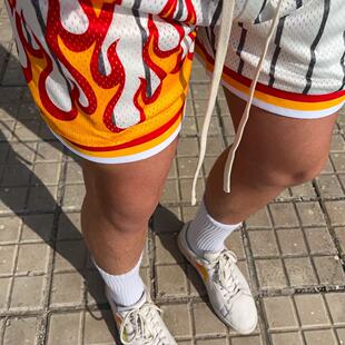 火焰美式篮球短裤男夏季新款宽松透气运动休闲跑步训练球裤魔术队