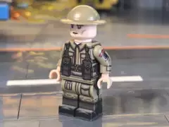 Grayworm Gray Insect Building Blocks Are Compatible with Chinese-Made Uv Six-Sided Printing, World War Ii Allied Forces P37 British Soldiers