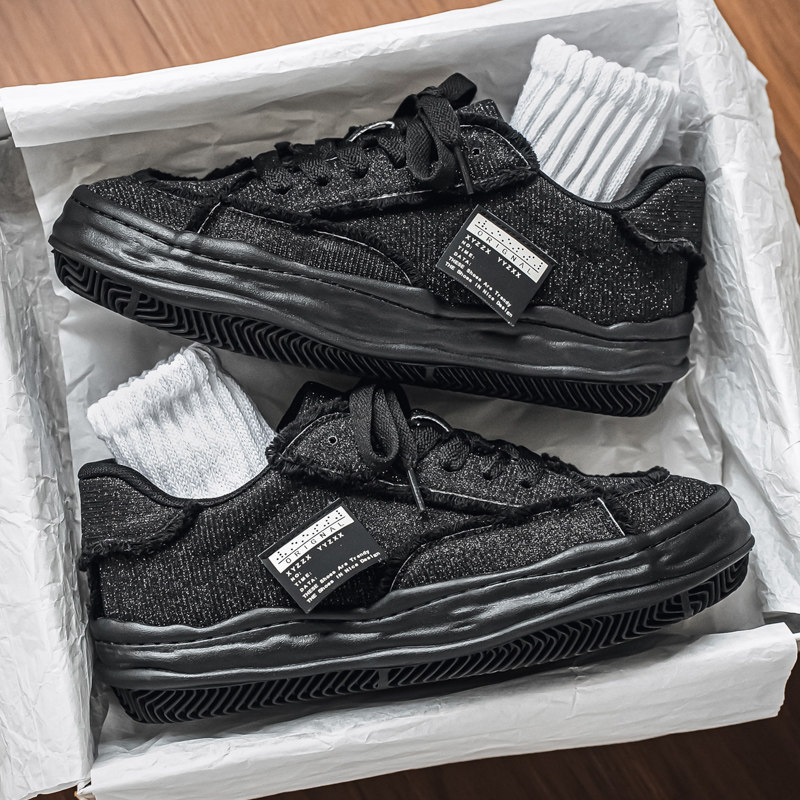 欧洲站男鞋2025冬季新款潮牌高级感帆布运动休闲溶解板鞋厚底潮鞋,流行男鞋,休闲板鞋,淘宝优惠券,粉丝福利购,淘宝优惠卷