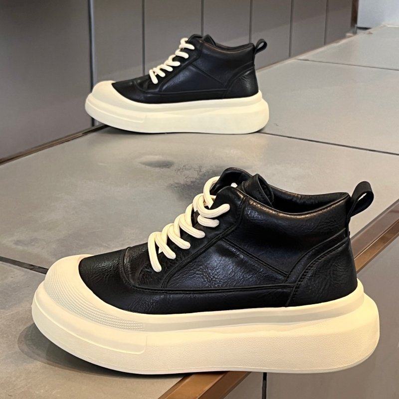 欧洲站男鞋2025冬季新款高帮运动休闲皮鞋工装板鞋厚底马丁靴潮鞋,流行男鞋,高帮鞋,淘宝优惠券,粉丝福利购,淘宝优惠卷