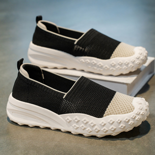 2025夏季 一脚蹬透气休闲鞋 男鞋 新款 网面运动鞋 防滑耐磨开车工作鞋