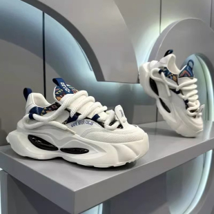 潮牌百搭青少年跑步气垫运动休闲超轻减震厚底老爹鞋 秋季 男鞋 爆款