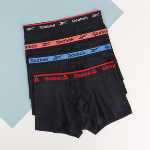 防磨抗菌舒适品牌四角底裤 平角内裤 短款 reebok锐步弹力莱卡棉男士