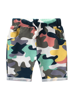 韩版男童迷彩短裤纯棉莱卡儿童恐龙裤子 休闲舒适童装 男孩五分裤