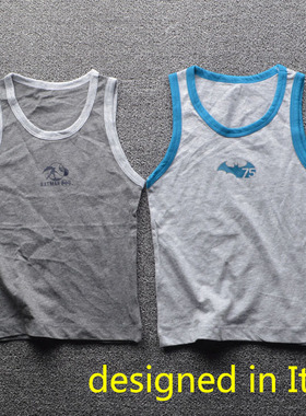 意大利品牌优质纯棉蝙蝠侠batman男孩儿童背心外贸原单2-9岁 正