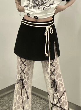 叁毒原创设计感小众亚文化辣妹个性拉链开口短裙y2k高腰纯色A字裙