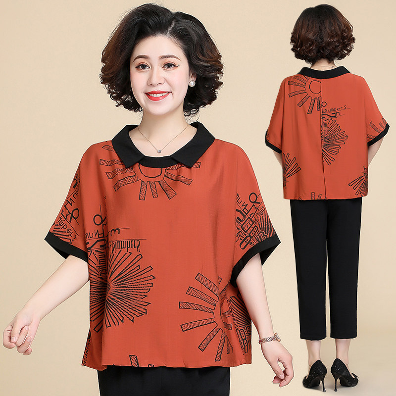 夏季款中老年女士妈妈奶奶装圆领短袖韩版宽松显瘦九分裤休闲套装|msdalam kategori Butik wanita / wanita, menetapkan/pakaian seragam pelajar/seragam kerja, saman sukan Leisure - dari Buy2taobao.com untuk memberikan perkhidmatan ejen Taobao profesional membeli