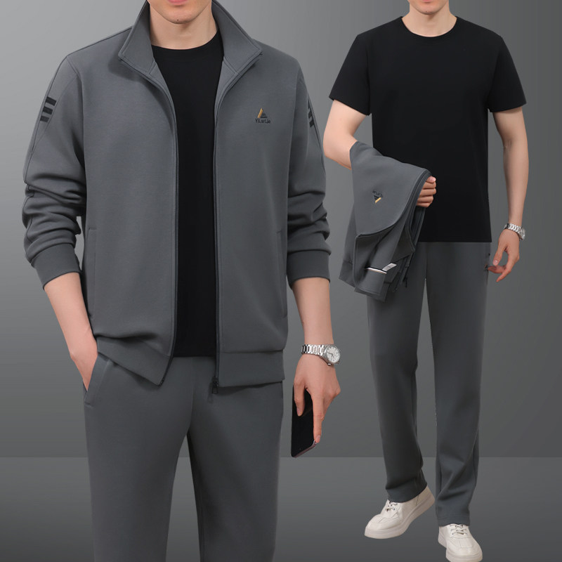 春秋中老年男士运动服休闲套装