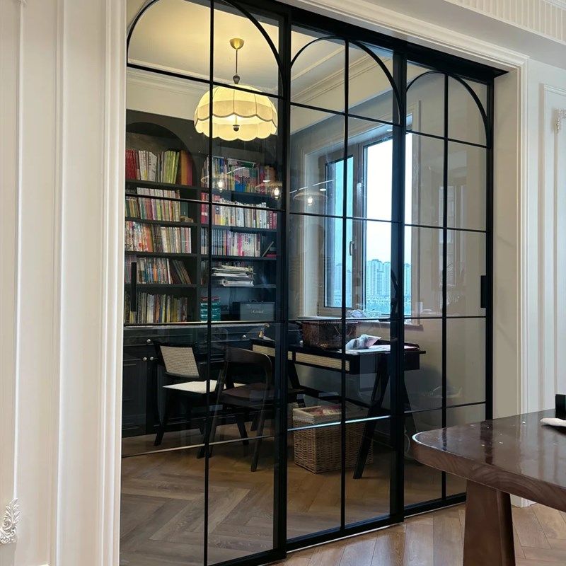 法式复古铝合金推拉门联动复古门玻璃隔断移门阳台厨房卫生间门,全屋定制,阳台门,淘宝优惠券,粉丝福利购,淘宝优惠卷