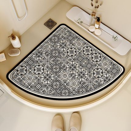 浴室专用防滑垫地垫吸盘式垫淋浴房洗澡防摔按摩扇形脚垫子易清洗