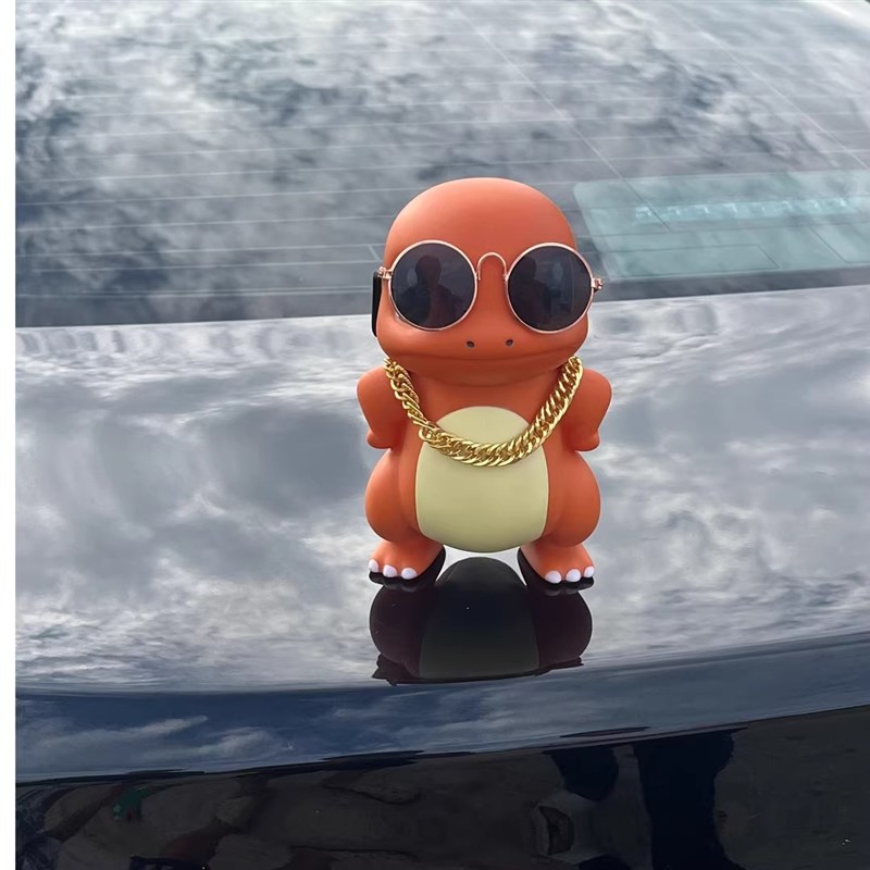 霸气傲娇小火龙网红汽车摆件后备箱车尾挂件车顶装饰创意摆件手办