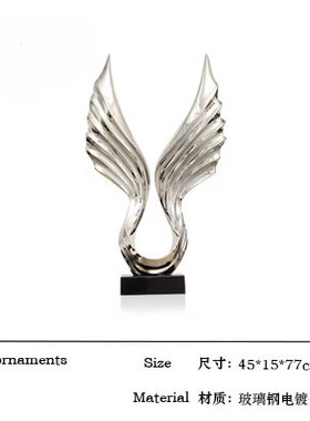 现代轻奢创意酒店大堂摆件会所玄关抽象客厅电视柜落地雕塑艺术品