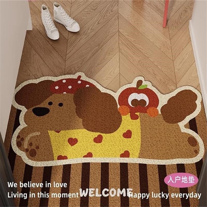 2025新款入户地垫丝圈防滑脚垫毯进门垫新年红色玄关门口垫可裁剪