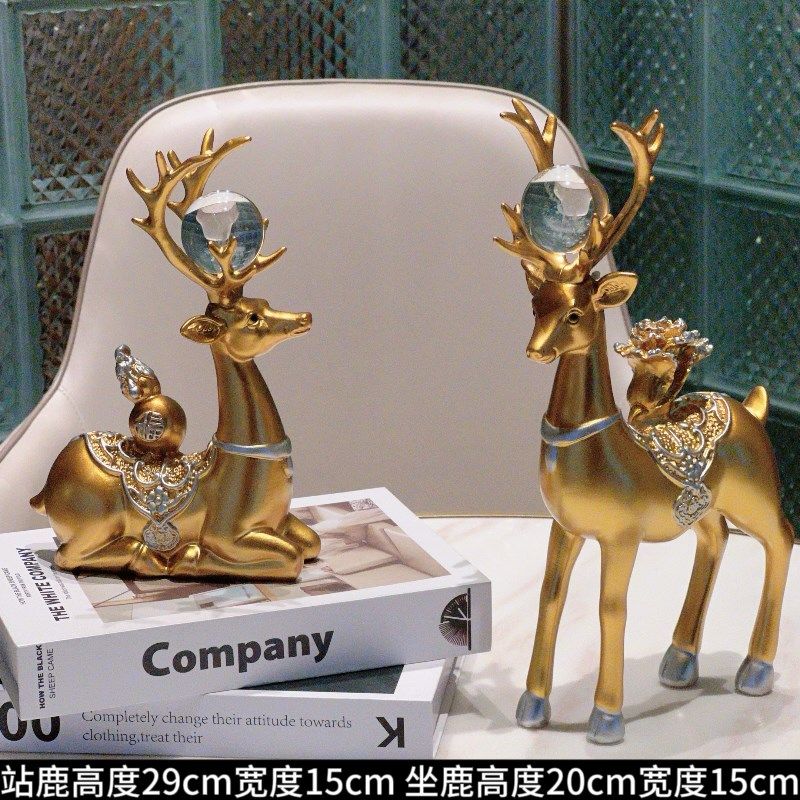 新中式福鹿工艺品高档家居酒柜电视柜摆件,家居饰品,桌面摆件,淘宝优惠券,粉丝福利购,淘宝优惠卷