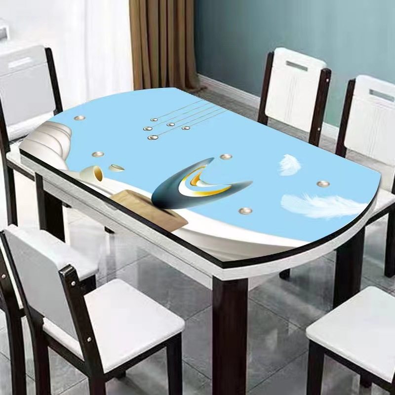 餐桌桌布防水防油皮革厚桌垫圆形折叠桌不透明台布椭圆形免洗盖布,居家布艺,桌布,淘宝优惠券,粉丝福利购,淘宝优惠卷